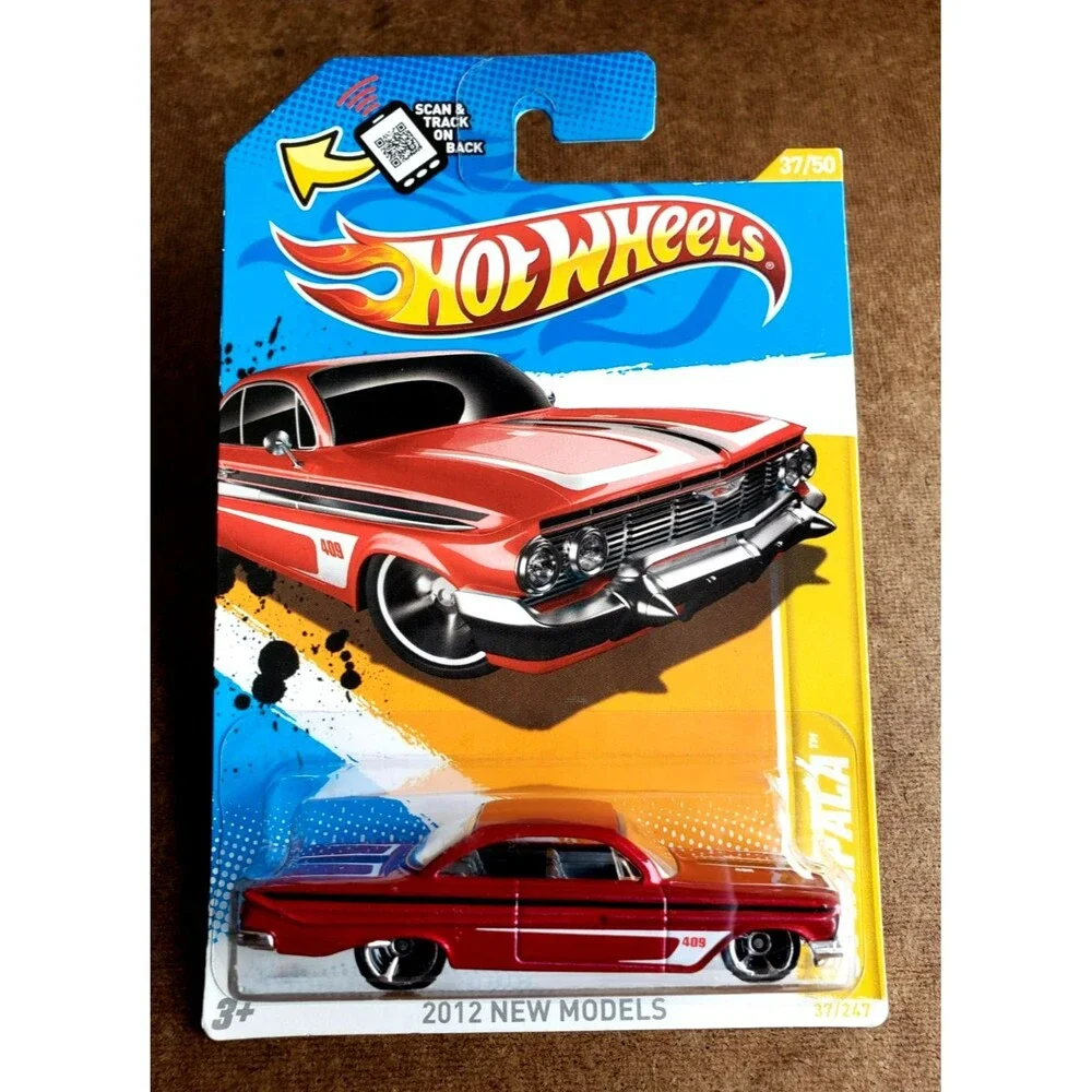 2012 Hot Wheel '61 IMPALA CHEVROLET Dark RED 2012 NEW MODELS 37/247 1:64 Walmart